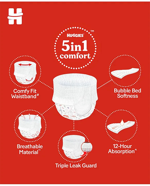 Huggies Complete Comfort Wonder Pants Triple Extra Large Xxxl Baby Diaper Pants With 5 In 1 Comfort - 24 Pieces