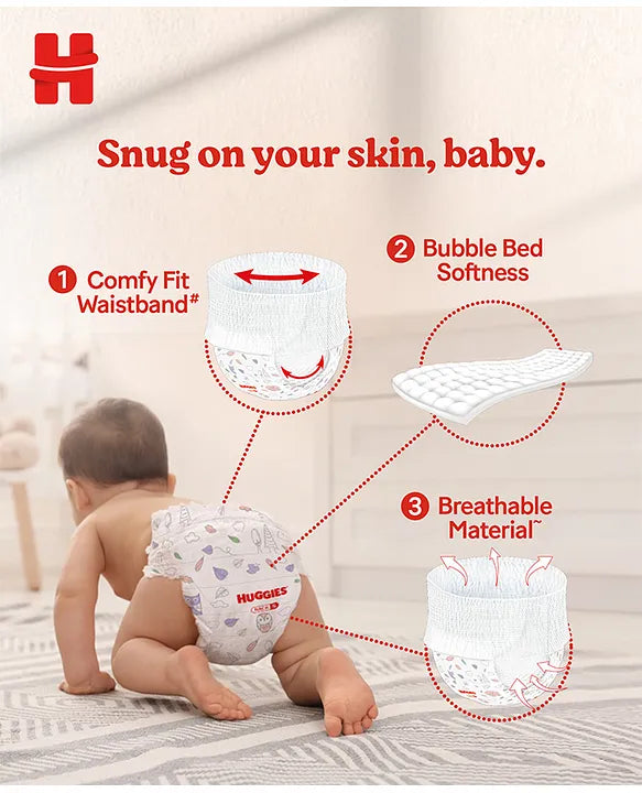 Huggies Complete Comfort Wonder Pants Triple Extra Large Xxxl Baby Diaper Pants With 5 In 1 Comfort - 24 Pieces