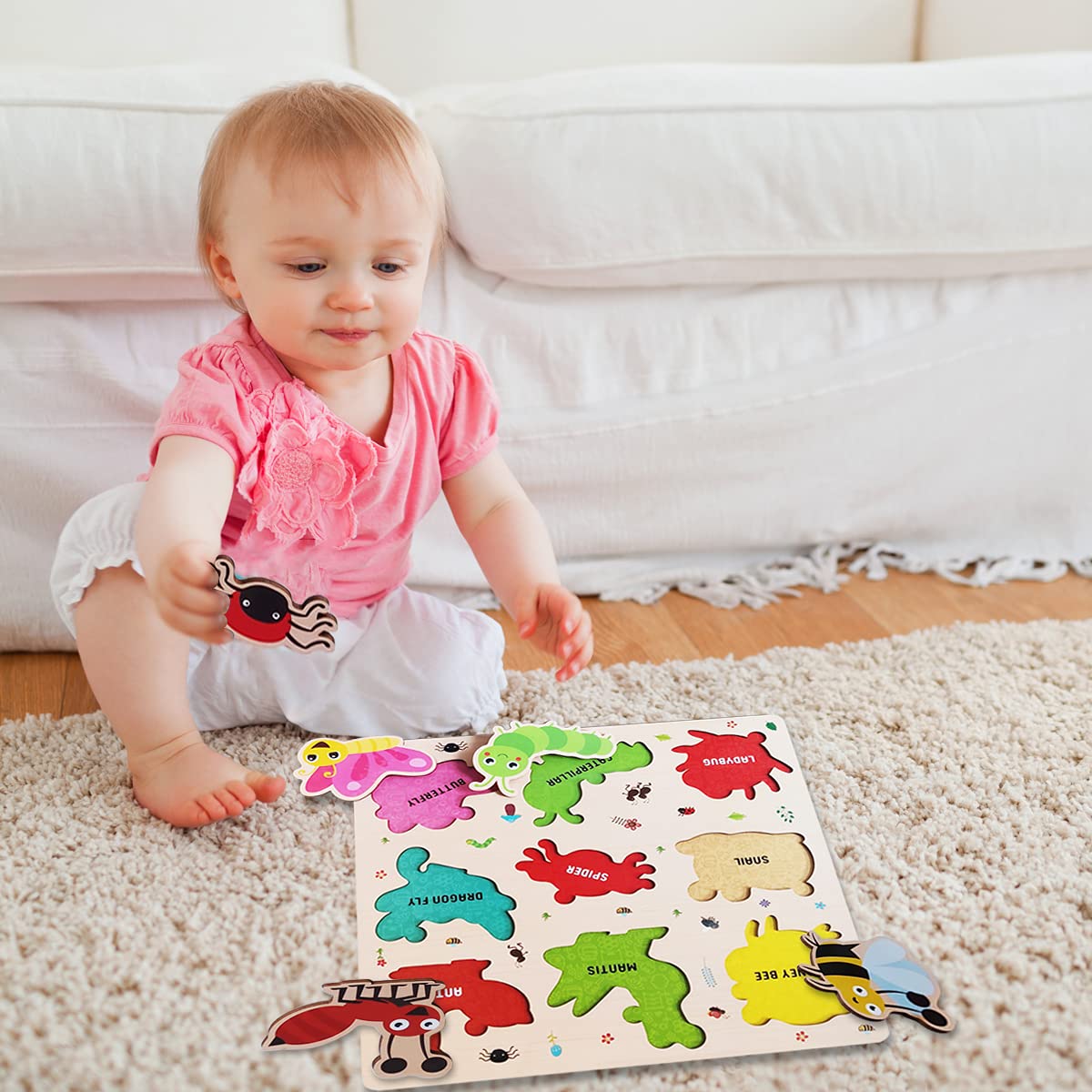 Webby 12 x 12 Insects Wooden Board Puzzle