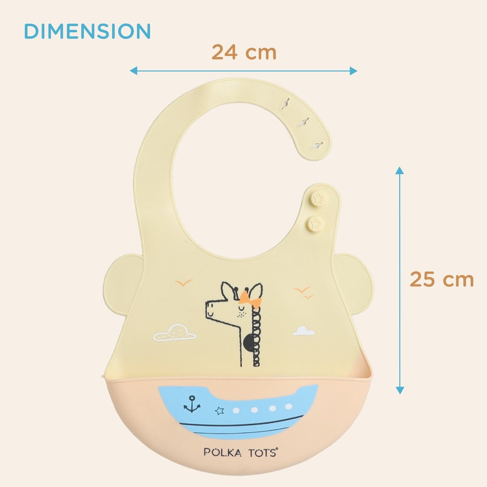 Silicon Bibs Boat Yellow Design