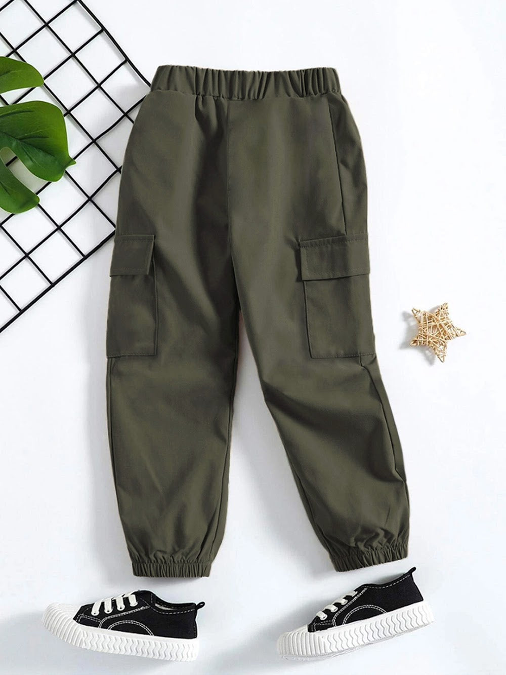 Men's Dark Olive Cargo Jogger Pants