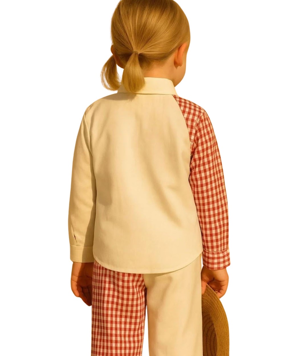 Red Gingham Color-Block Set