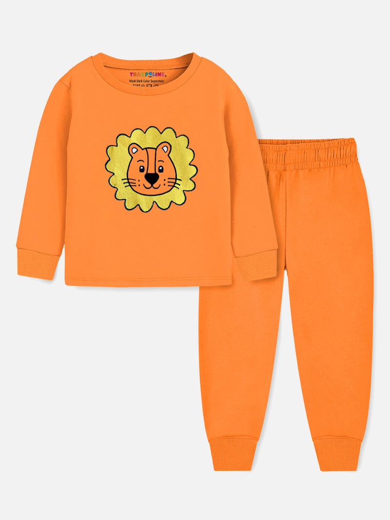 Boys' Orange Lion Graphic Lounge Set