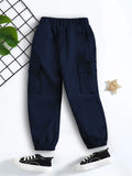 Boy's Navy Cargo Jogger Pants