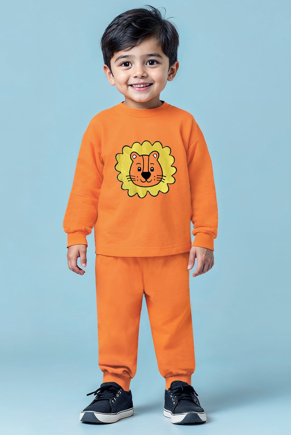 Boys' Orange Lion Graphic Lounge Set