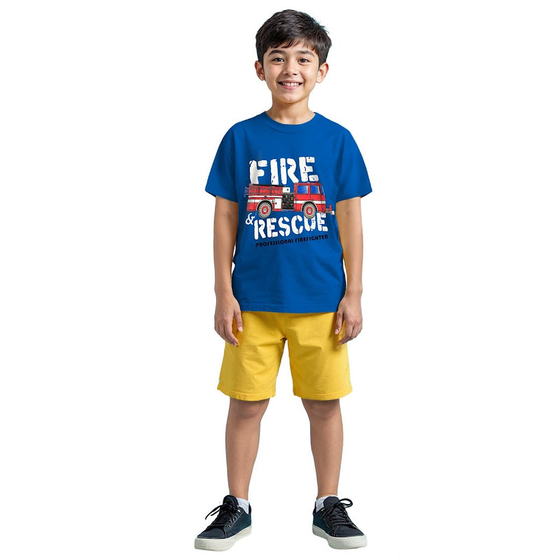 Boys' "Fire & Rescue" T-shirt & Shorts Set