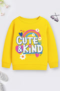 Girls' Yellow Graphic Crewneck Sweatshirt