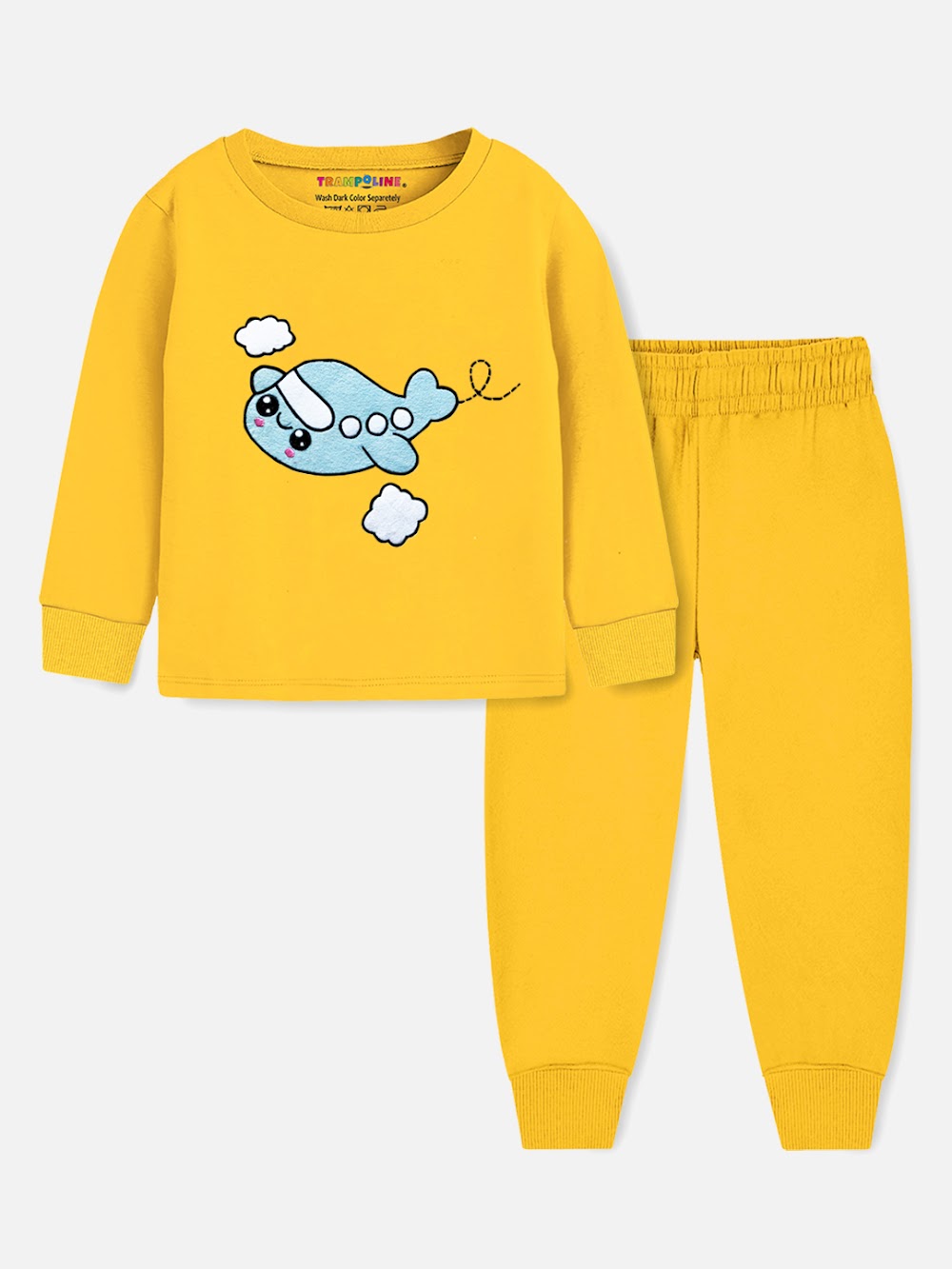 Boys' Yellow Airplane Casual Sweatsuit