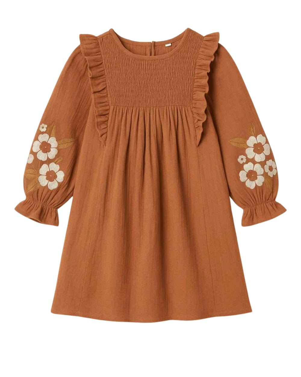 Burnt Orange Embroidered Dress