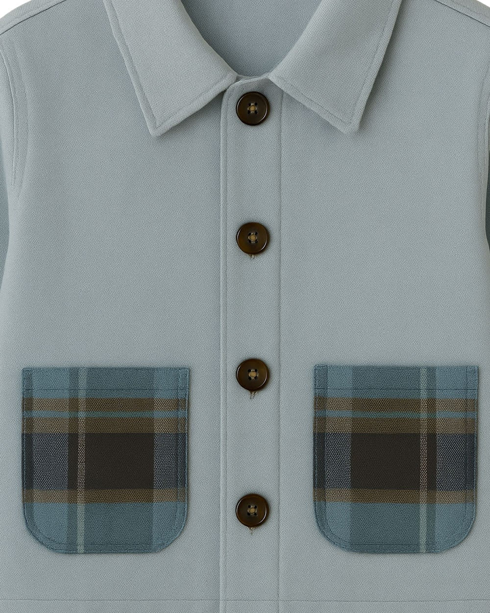 Blue Plaid Pocket Set