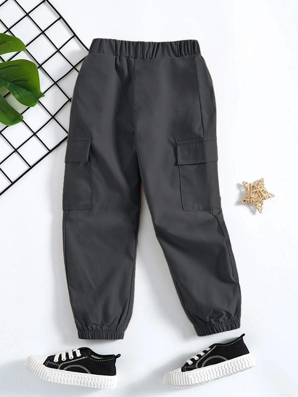 Boy's Grey Cargo Jogger Pants