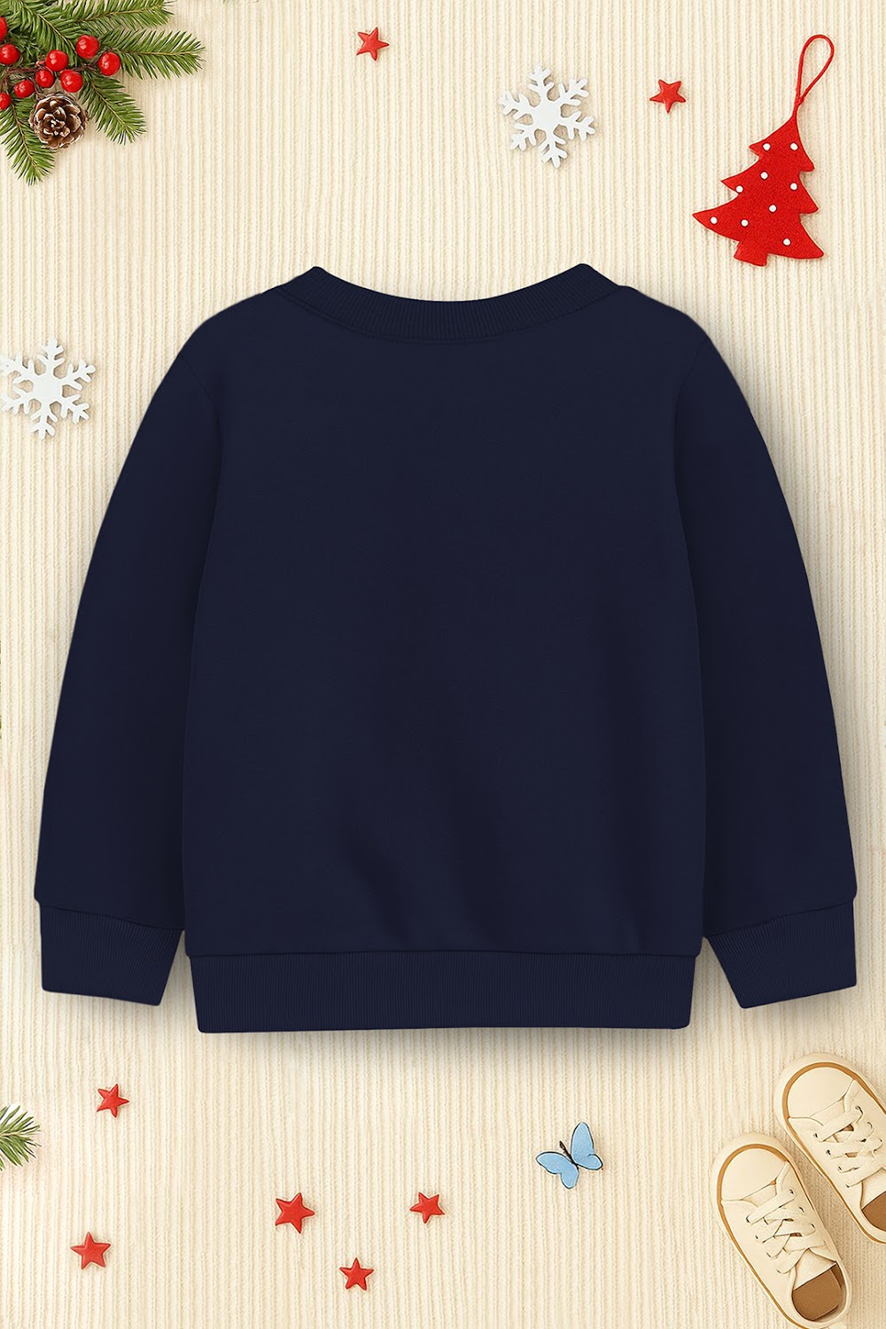 Kids' Navy Blue Reindeer Holiday Sweatshirt