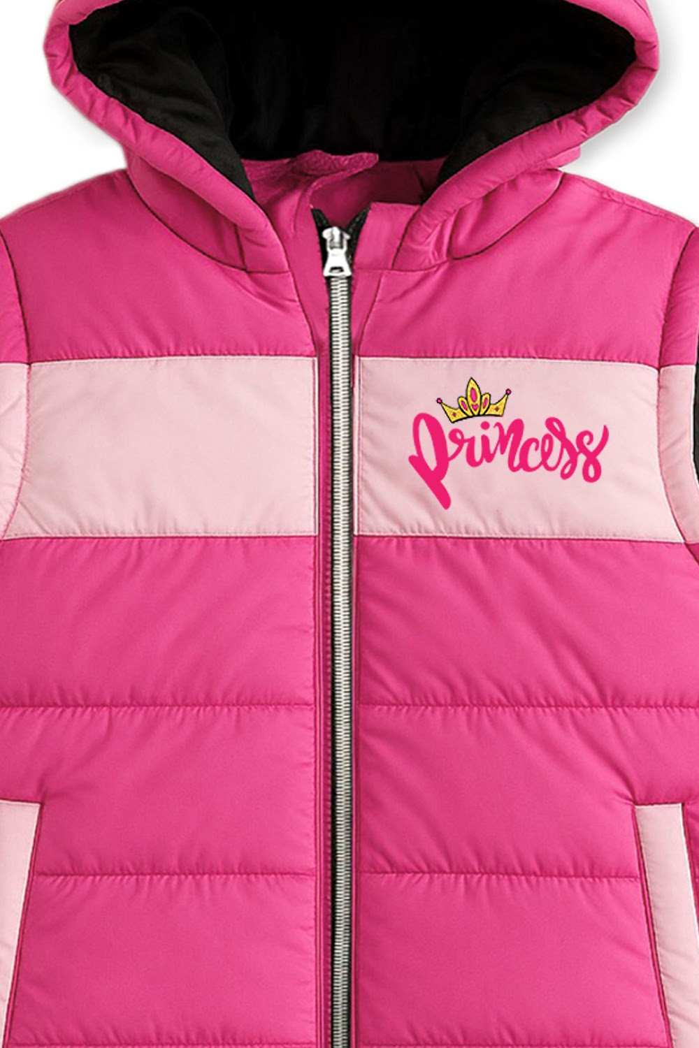 Girls' Pink & Fuchsia Hooded Puffer Vest