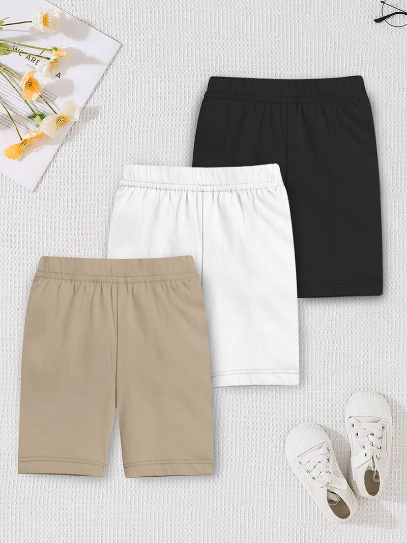 Kids' 3-Pack Solid Biker/Cycling Shorts