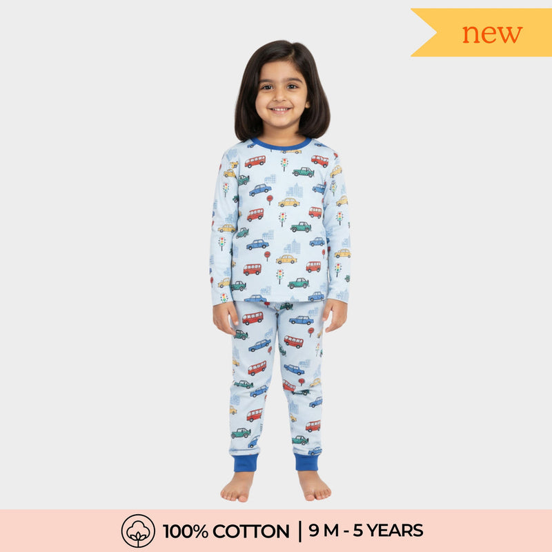 Unisex Multicolour Playful Signals Print Cotton Full Sleeves Co-Ord Set