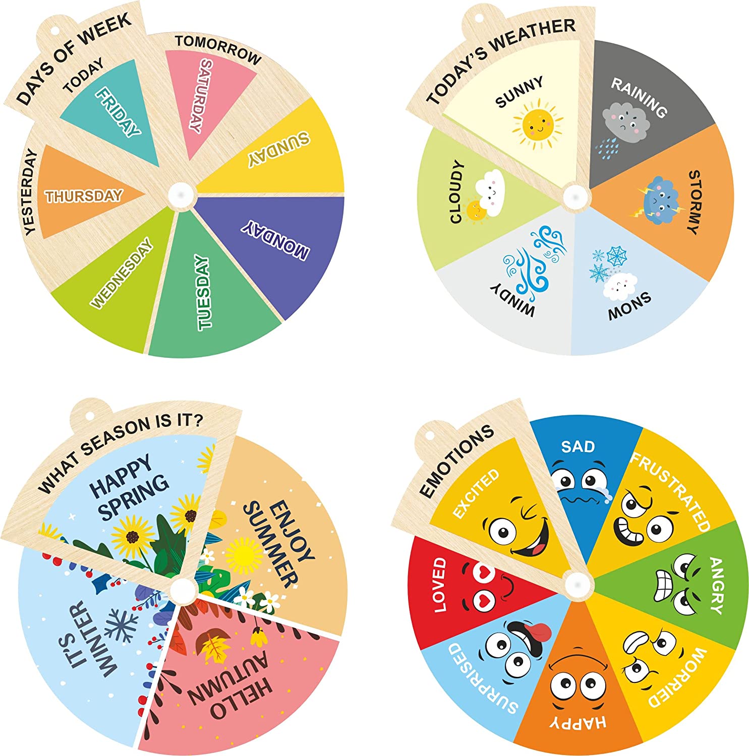 Webby Wooden Rotation Puzzle – Rotate and Learn, Activity Toy for Kids (Set of 4)