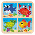 Webby 4 In 1 Wooden Sea Creature Puzzle Toy, 36 Pcs