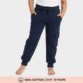 Royal Blue Solid Cotton Interlock Joggers