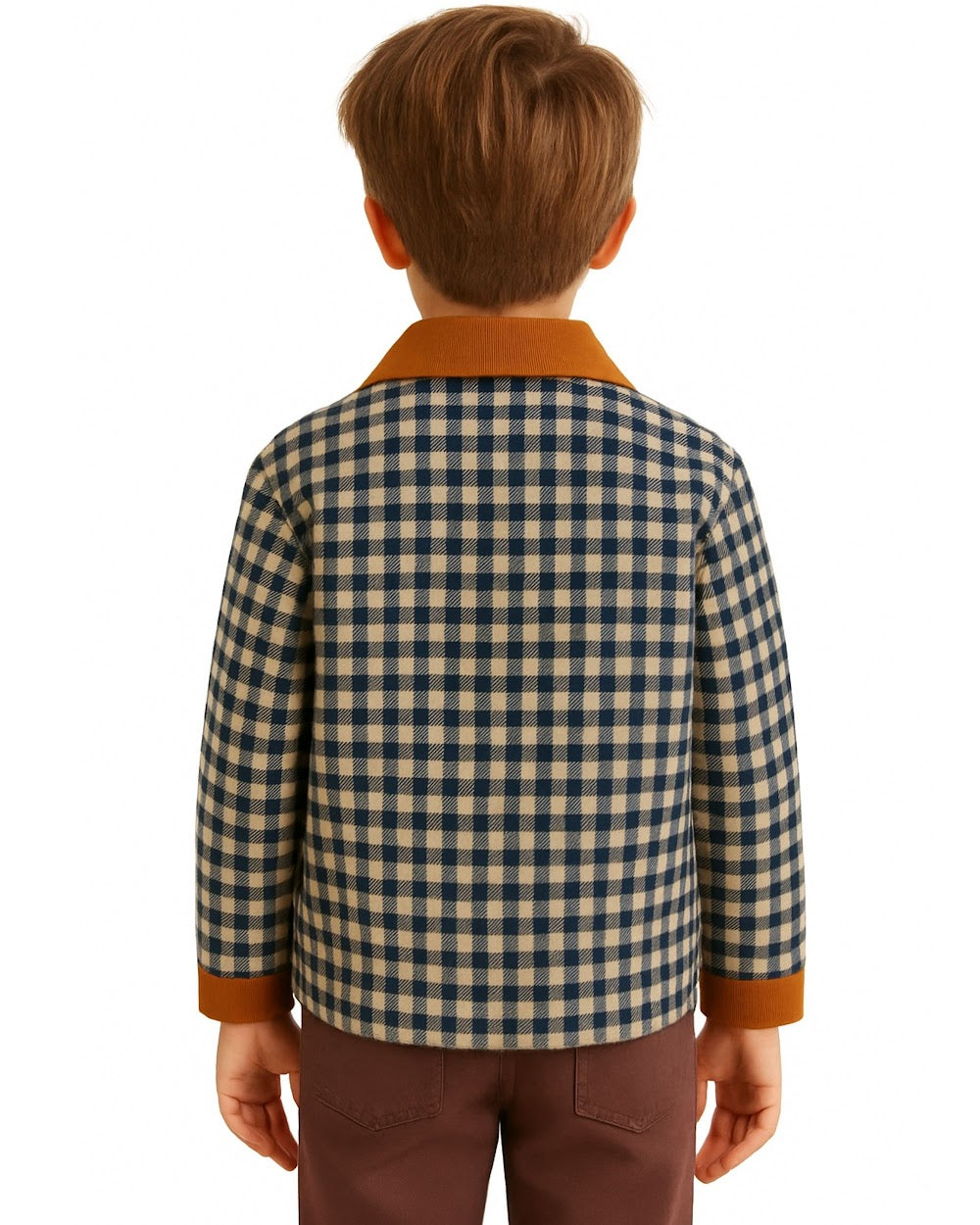 Brown & Gingham Boy'S Jacket