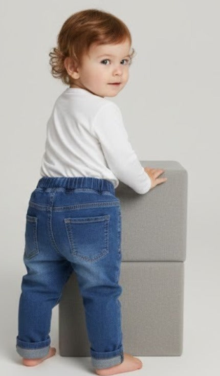 Dark Blue Straight Fit Denim Pants