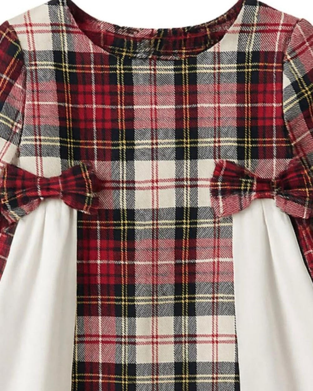 Red & White Plaid Panel Dress