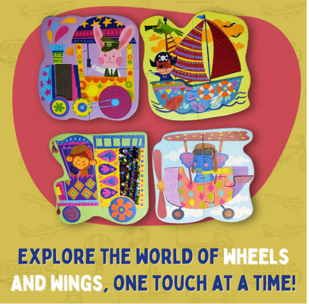 Touch & Feel Puzzle - Colourful Vehicle