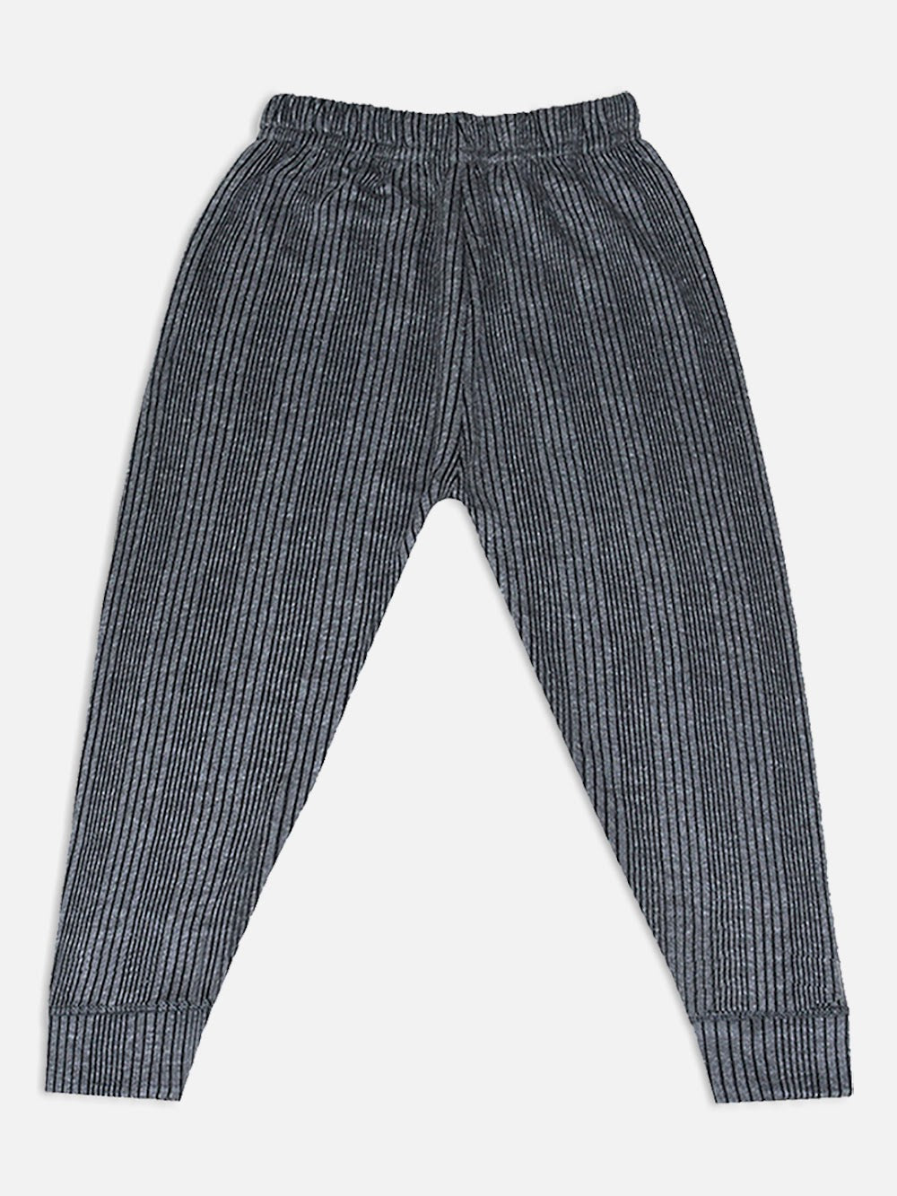 Unisex Charcoal Grey Rib-Knit Thermal Set