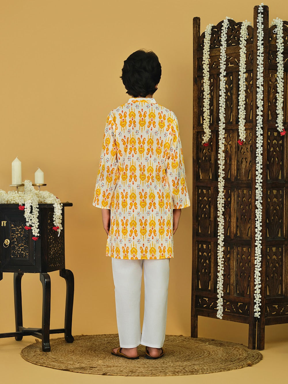 Classic White Cotton Baby Kurta & Pajama Set