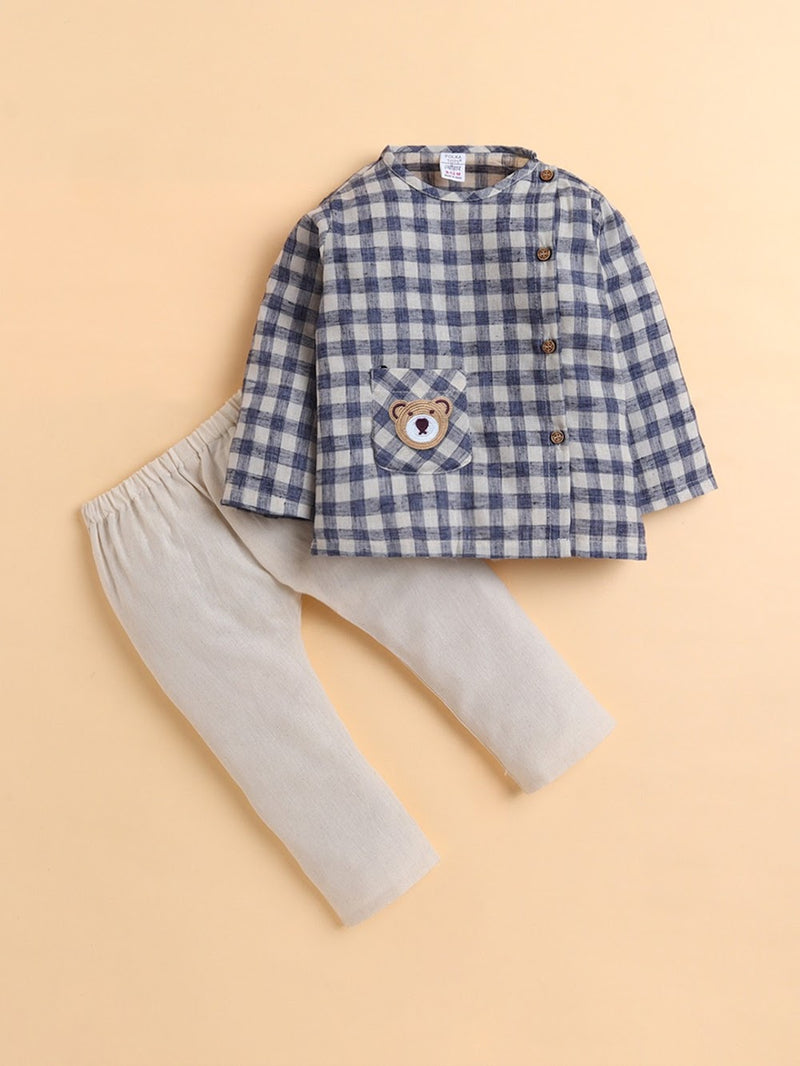 Cotton Full Sleeves Vest Pant Set For Boys