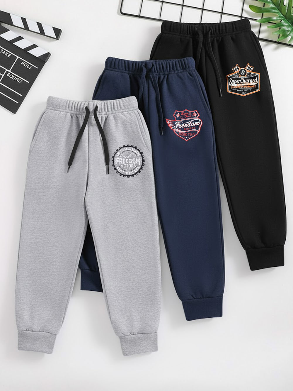 Boys' 3-Pack Graphic Jogger Sweatpants
