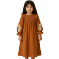 Burnt Orange Embroidered Dress
