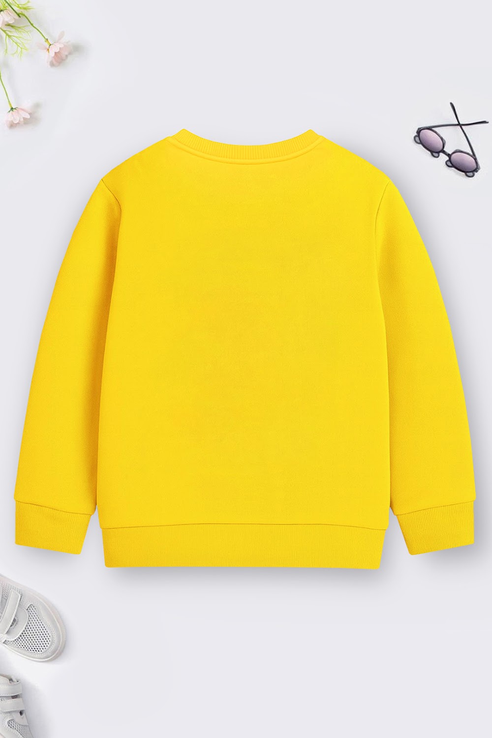 Girls' Yellow Graphic Crewneck Sweatshirt