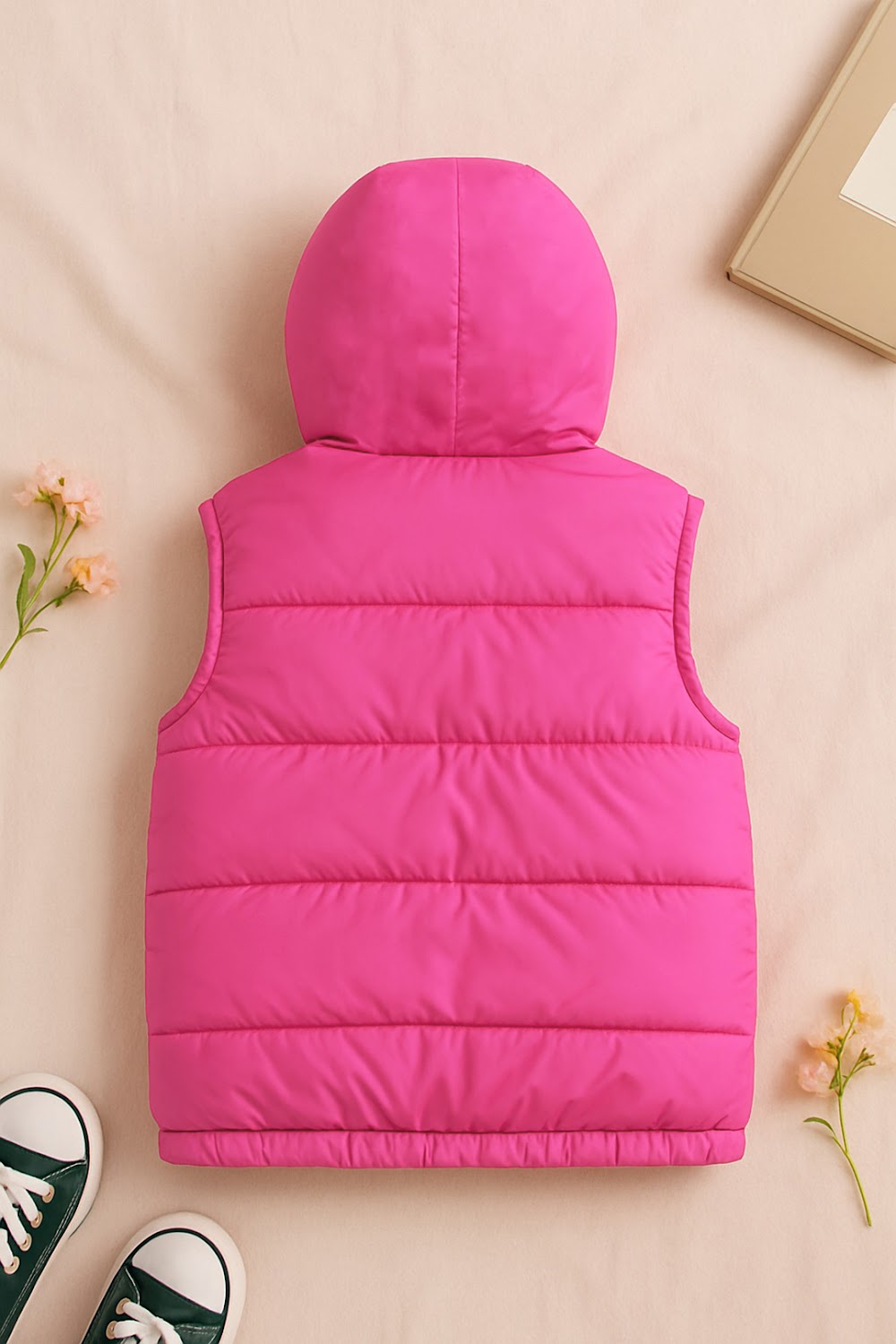 Girls' Pink & Fuchsia Hooded Puffer Vest
