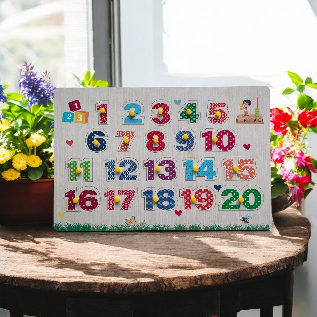 2 in 1 Numbers Peg with Wipe-Clean Writing Practice Board