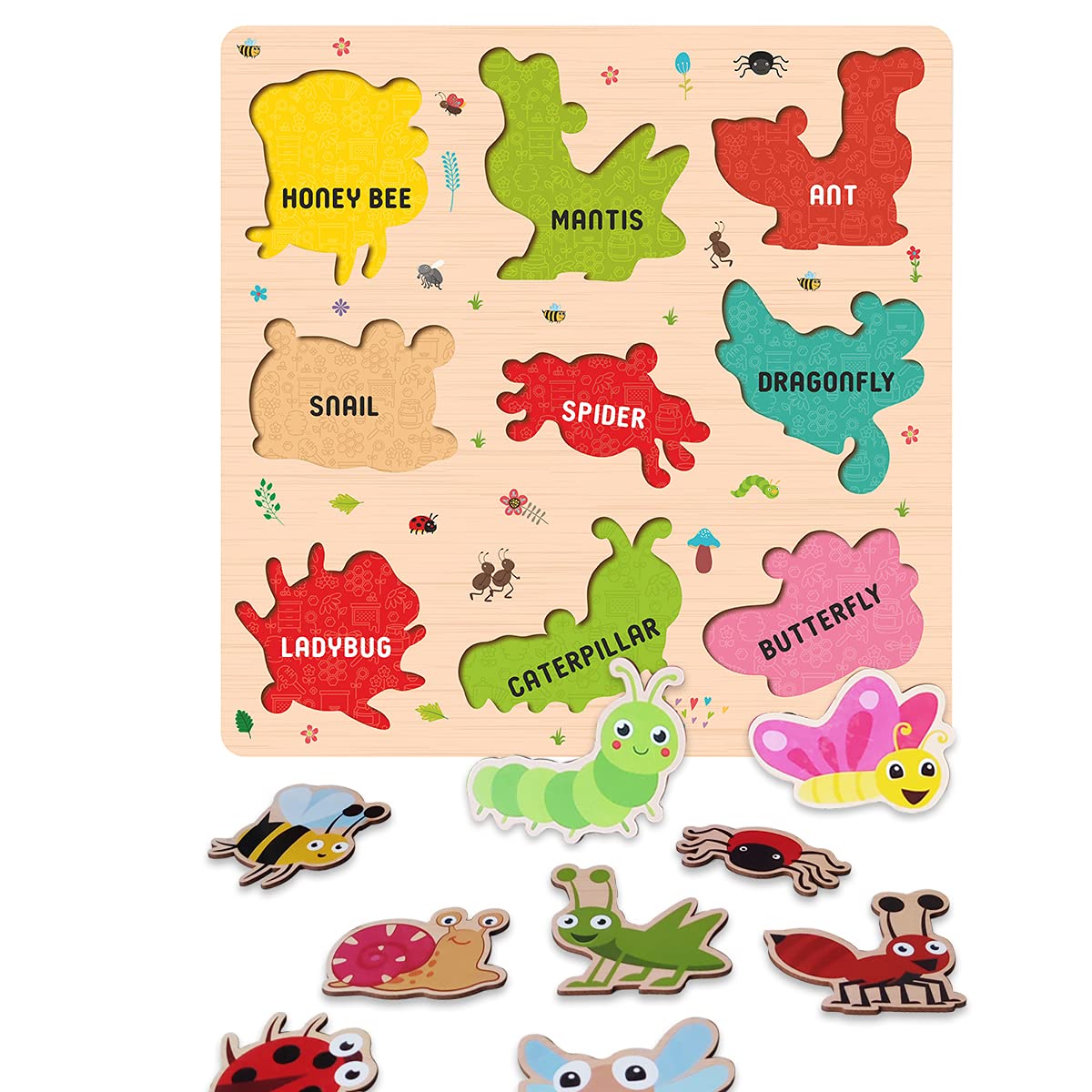 Webby 12 x 12 Insects Wooden Board Puzzle