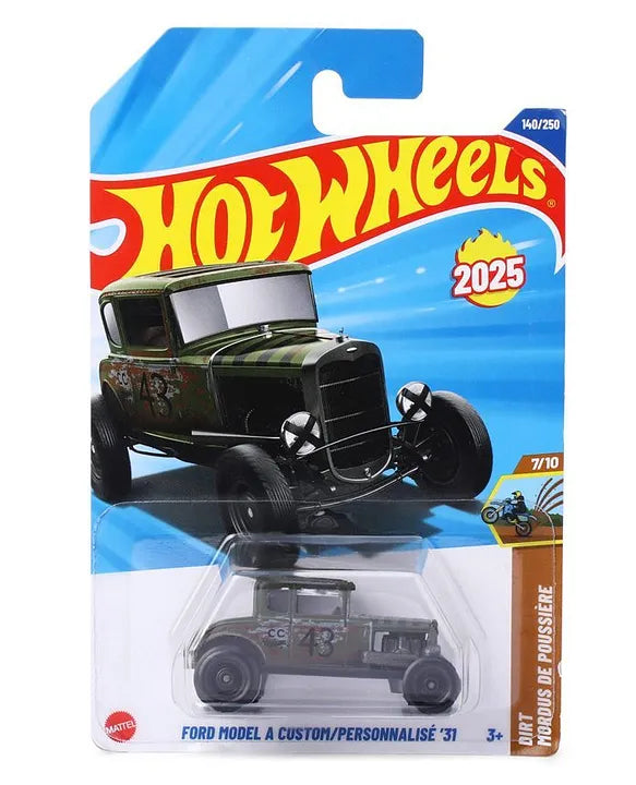 HOT WHEELS DIRT MORDUS DE POUSSIERE 7/10 FORD MODEL A CUSTOM/PERSONNSLISE 31 TOY CAR (Green, Pack of: 1)