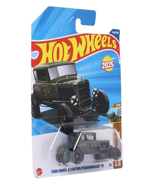 HOT WHEELS DIRT MORDUS DE POUSSIERE 7/10 FORD MODEL A CUSTOM/PERSONNSLISE 31 TOY CAR (Green, Pack of: 1)