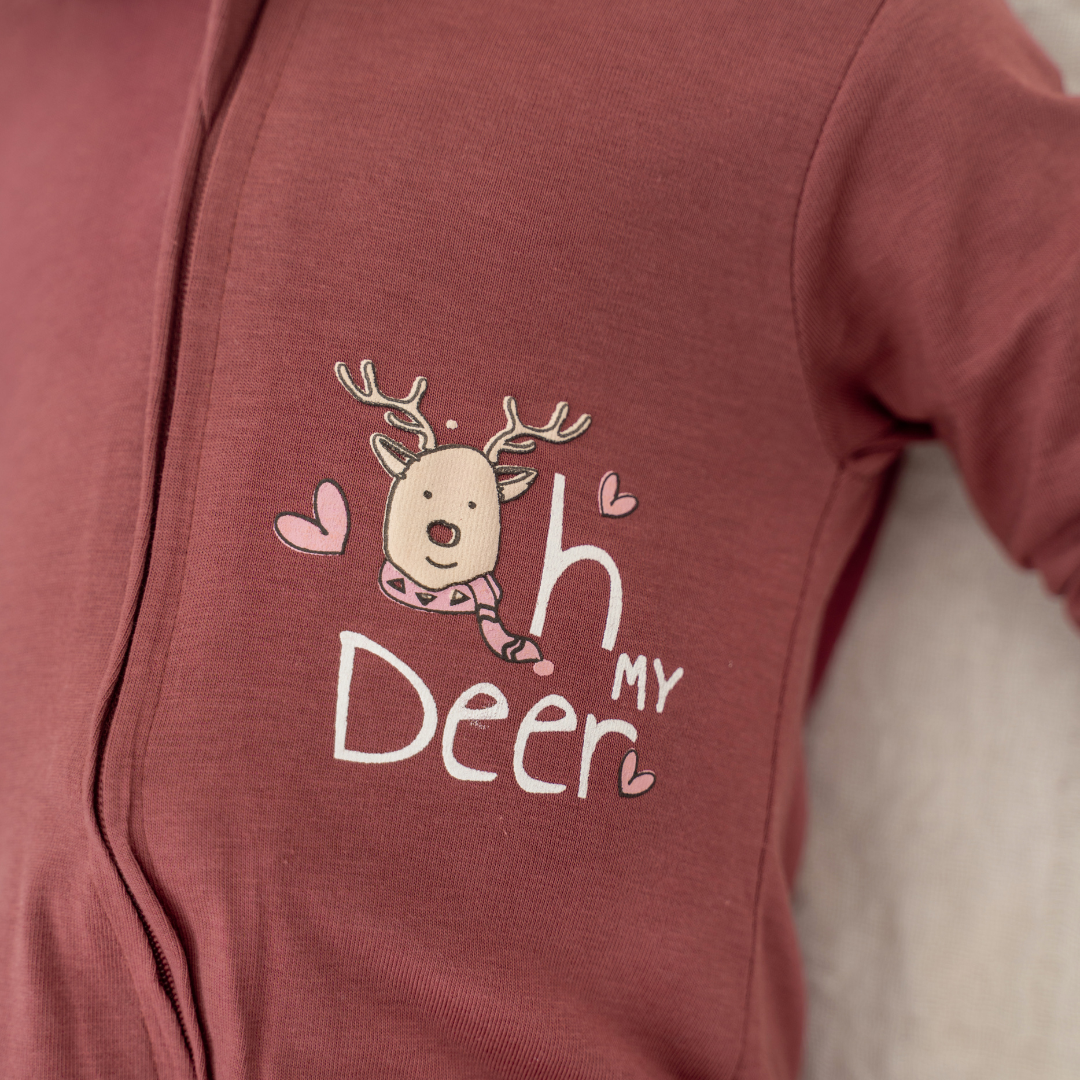 Knitted Bodysuit With 2-Way Zipper - Red