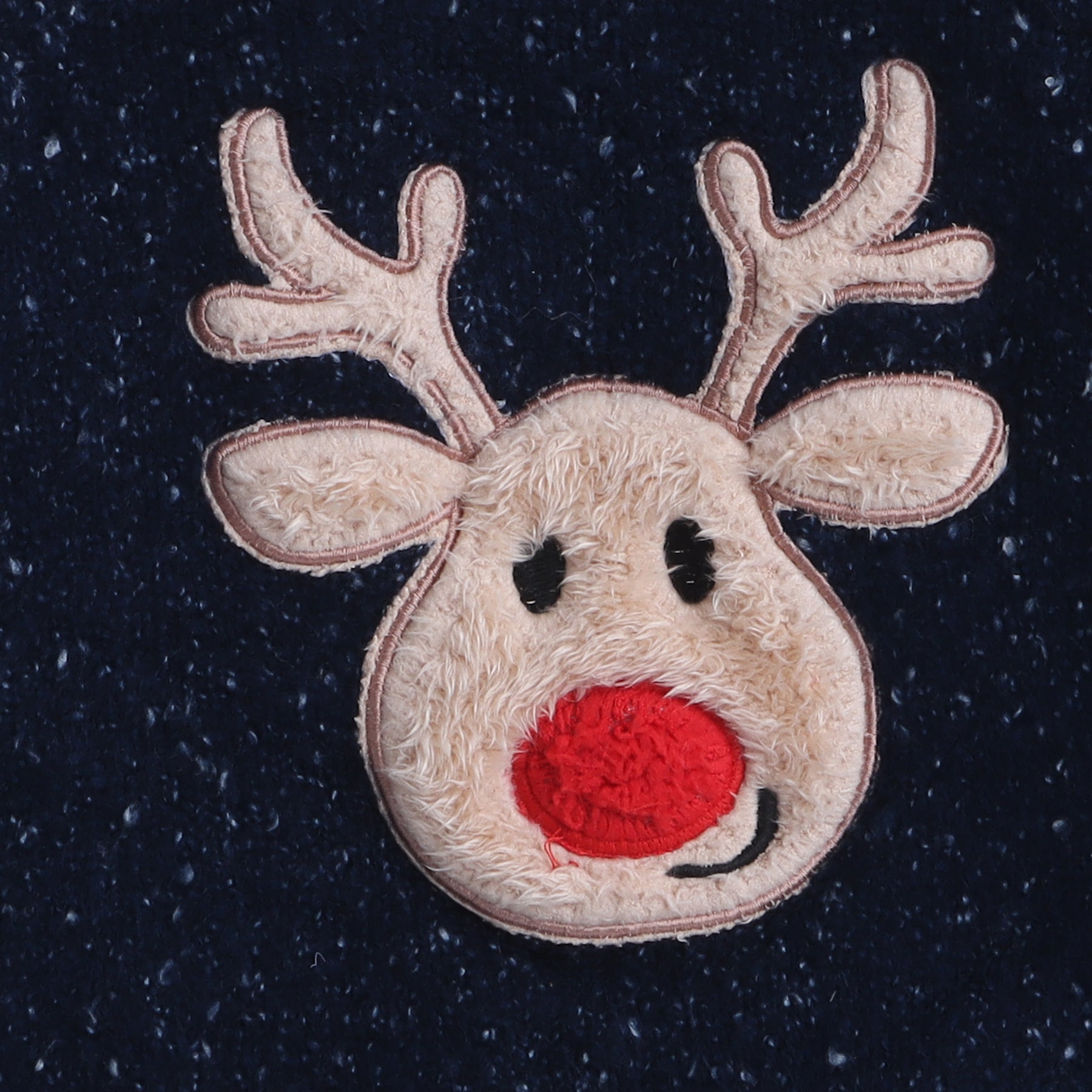 Baby Navy Knit Sweater with Reindeer Motif