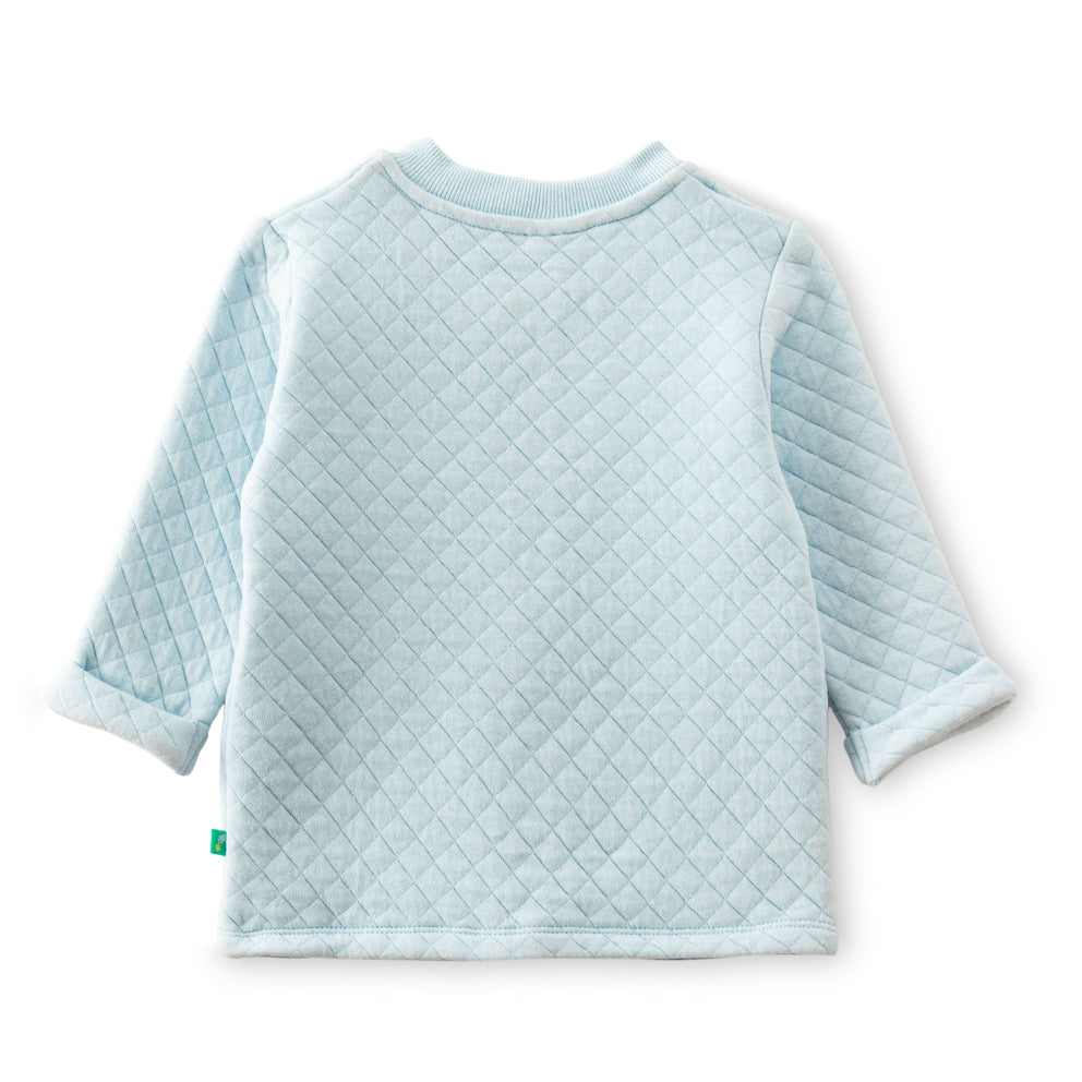 Light Blue Quilted Zip-Up Baby Jacket/Cardigan