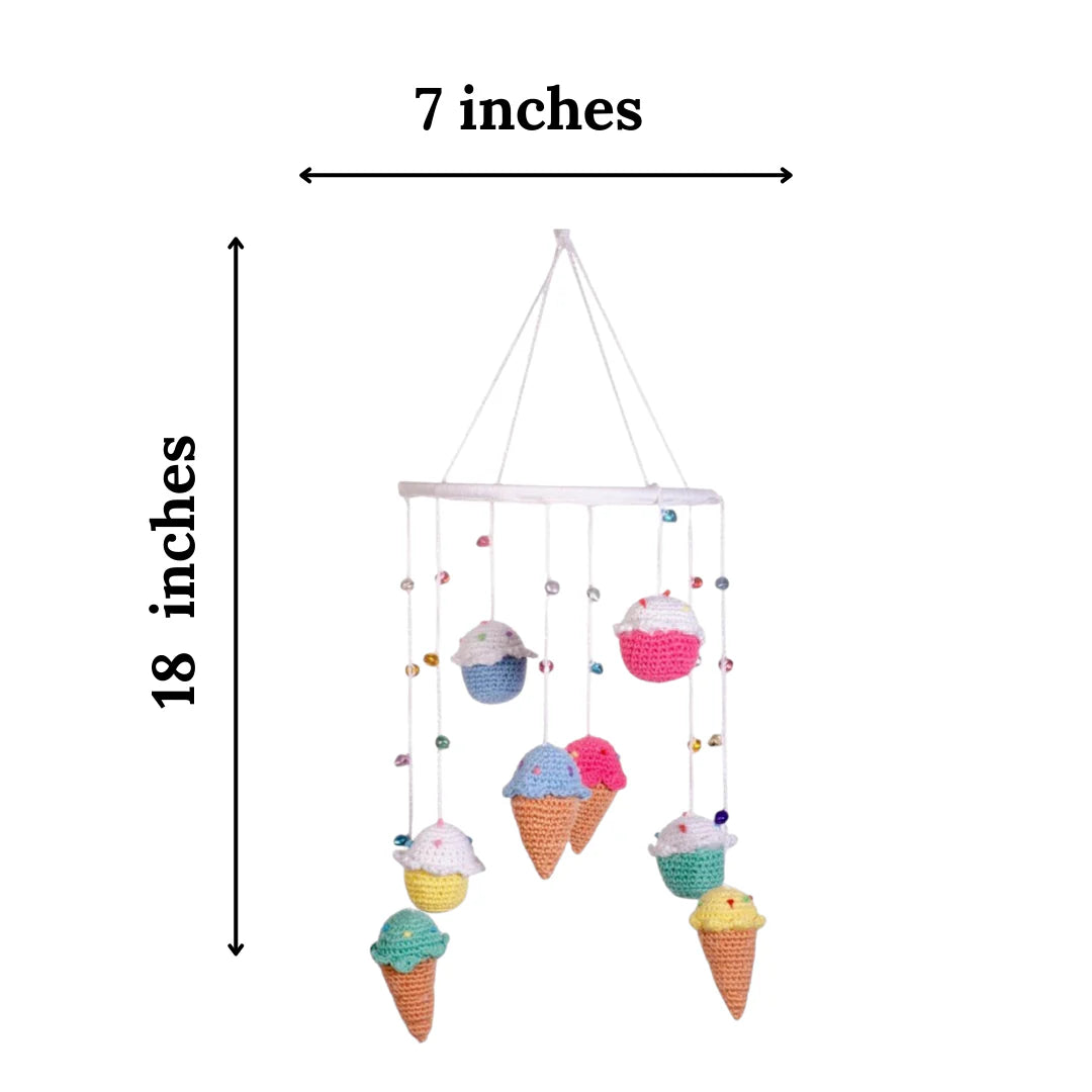 Amigurumi Dessertland Mobile – Handcrafted Crochet Sweet Treats Décor