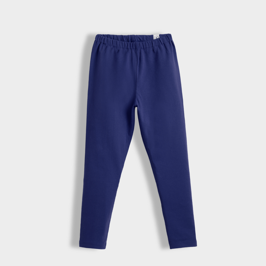Royal Blue Solid Cotton Stretch Leggings