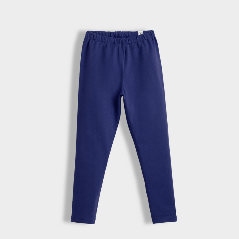 Royal Blue Solid Cotton Stretch Leggings