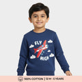 Blue Fly High Print Cotton Sweatshirt