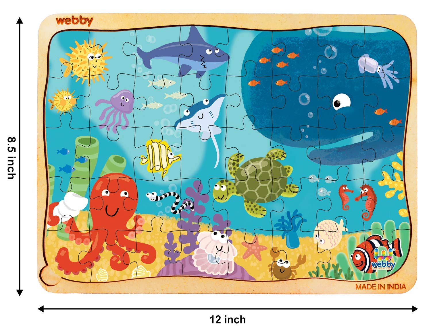 Webby Underwater Animals Jigsaw Puzzle, 40 Piece, Multicolour