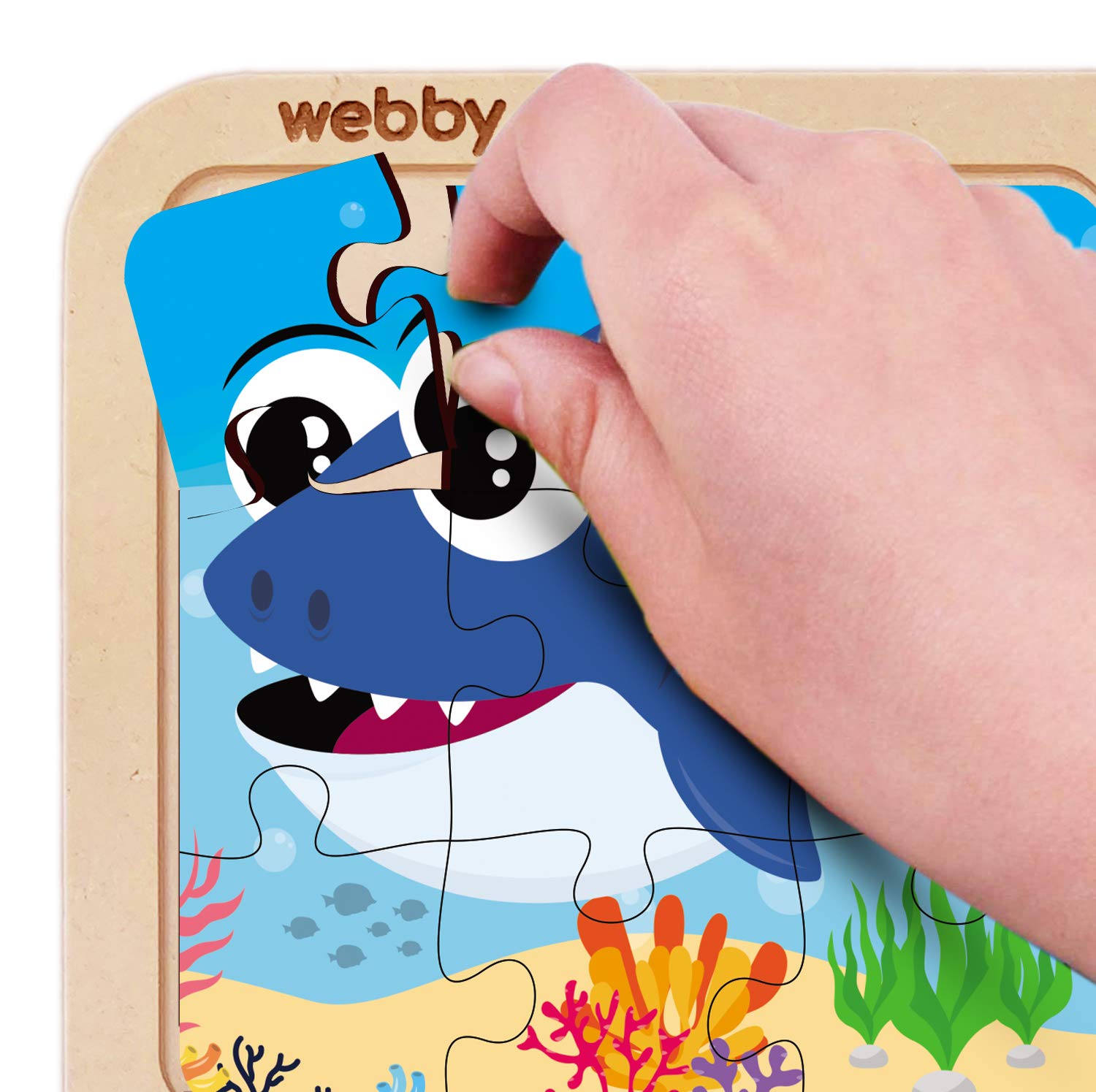 Webby 4 In 1 Wooden Sea Creature Puzzle Toy, 36 Pcs