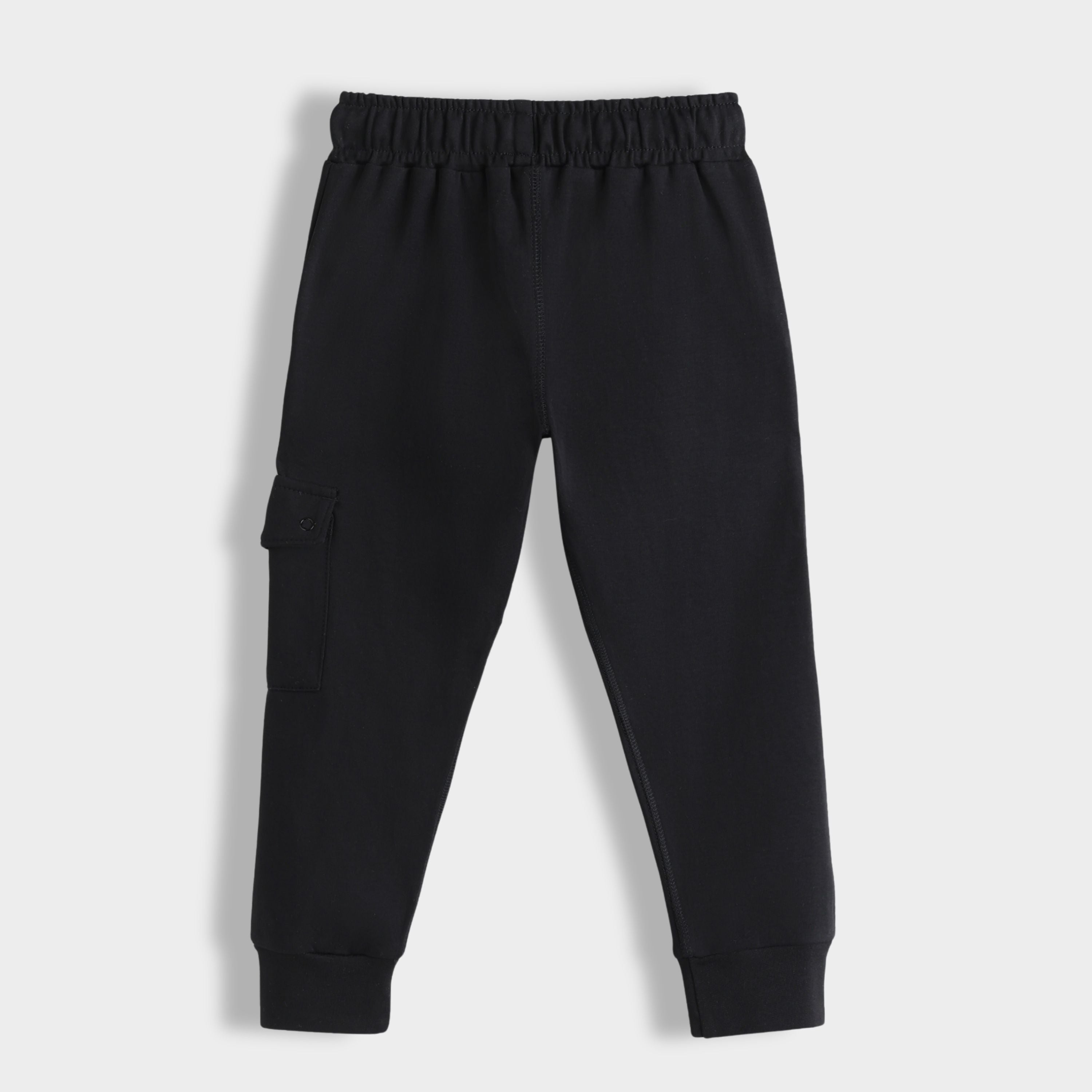 Black Solid Cotton Joggers