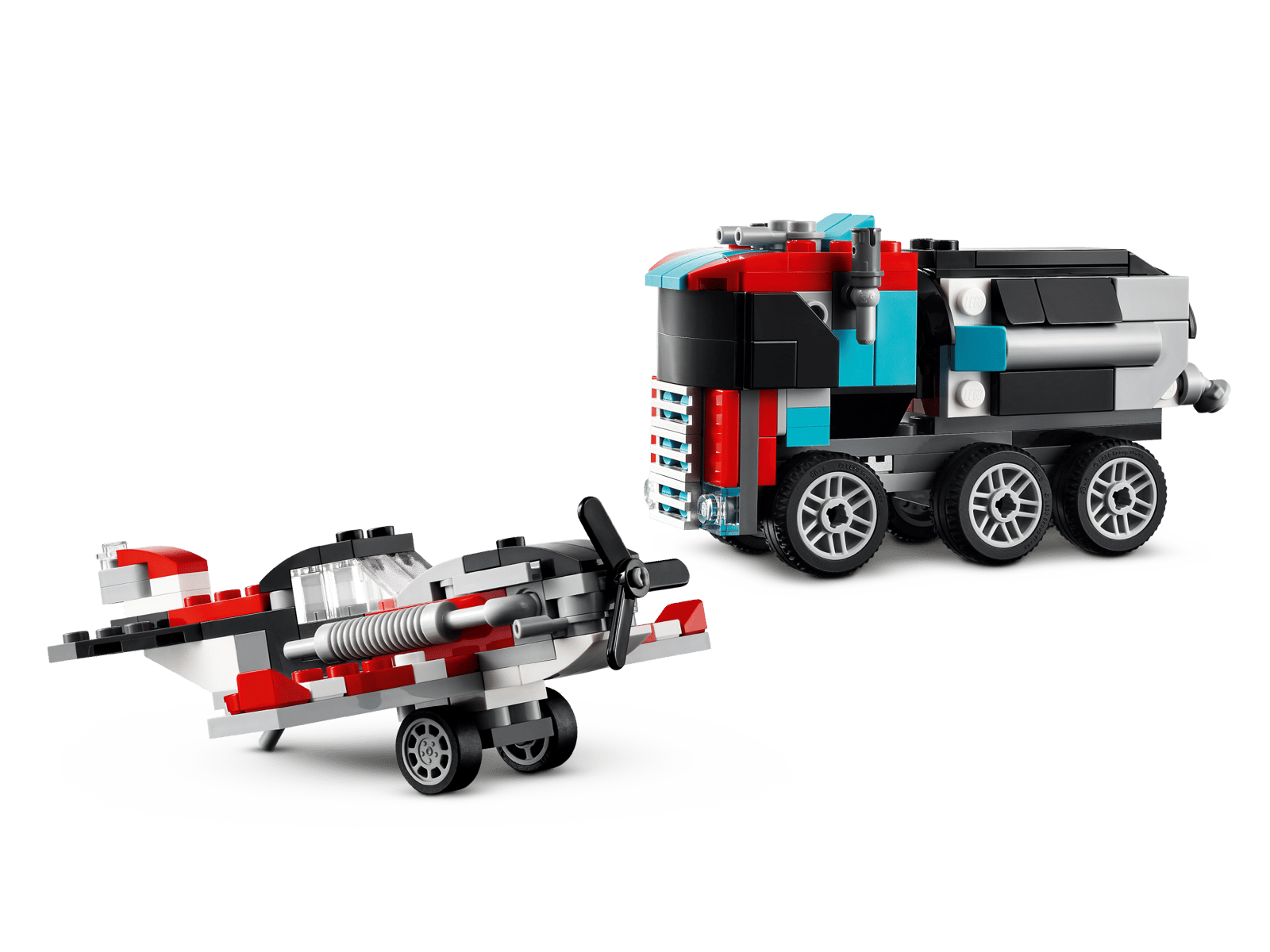Lego Flatbed Truck with Helicopter