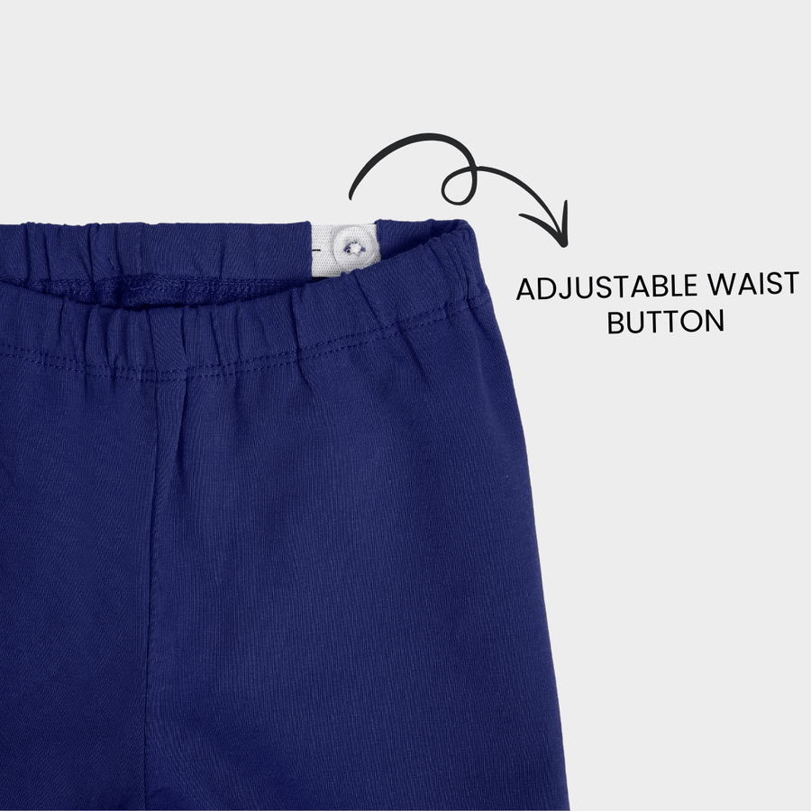 Royal Blue Solid Cotton Stretch Leggings