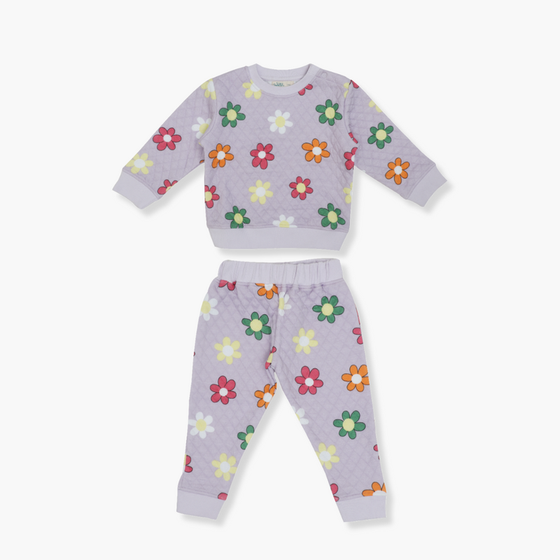 Quilted Top And Pant - Blue Animal Print